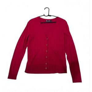 New York & Company Size large 7th Avenue Red Cardigan Jewel Buttons jewels